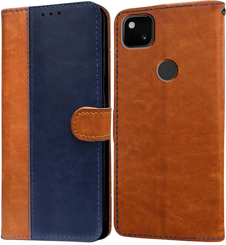 Casotec Flip Cover for Google Pixel 4A  (Brown, Pack of: 1)
