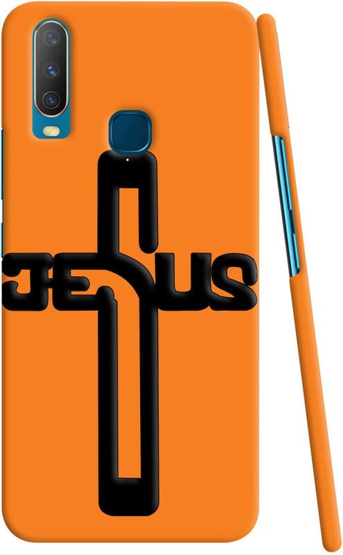JS CREATIONS Back Cover for Vivo U10  (Orange, Black, Pack of: 1)