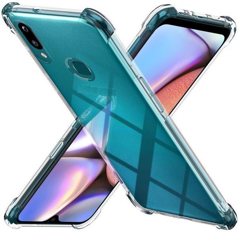 Phone Back Cover Flip Cover for Samsung Galaxy A20, Samsung A20, Galaxy A20  (Transparent, White, Grip Case, Pack of: 1)