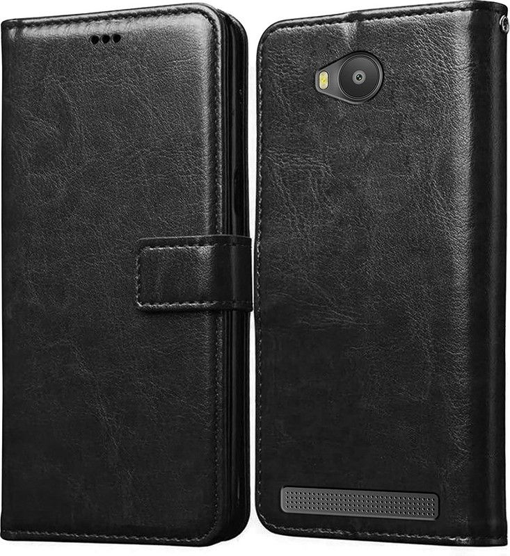 Flipkart SmartBuy Flip Cover for Lava A79 Leather Flip Case  (Black, Pack of: 1)