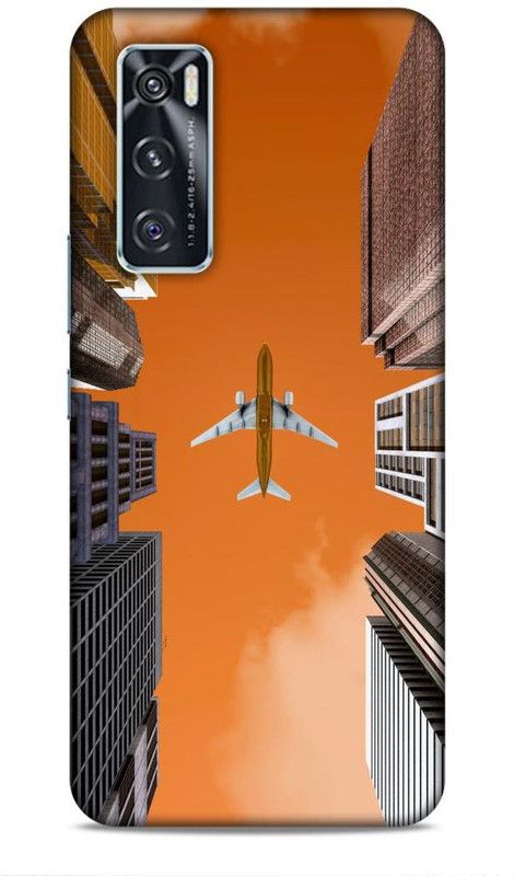 Covermania Back Cover for Vivo V20 SE ( V2022 )  (Orange, Beige)