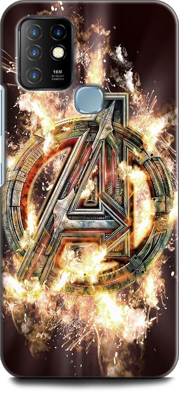 WallCraft Back Cover for Infinix Hot 10 AVENGERS, LOGO, SIGN, MARVEL, AVENGER, COMIC  (Multicolor, Dual Protection, Pack of: 1)