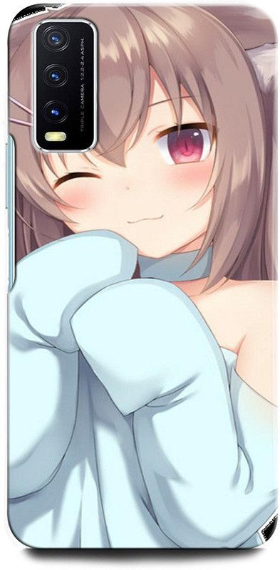 GRAFIQE Back Cover for Vivo Y20A V2101 GIRL, WOMEN ARTWORK, ANIME, PRETTY, BEUTY, BALLOON, EYES  (Multicolor, Shock Proof, Pack of: 1)