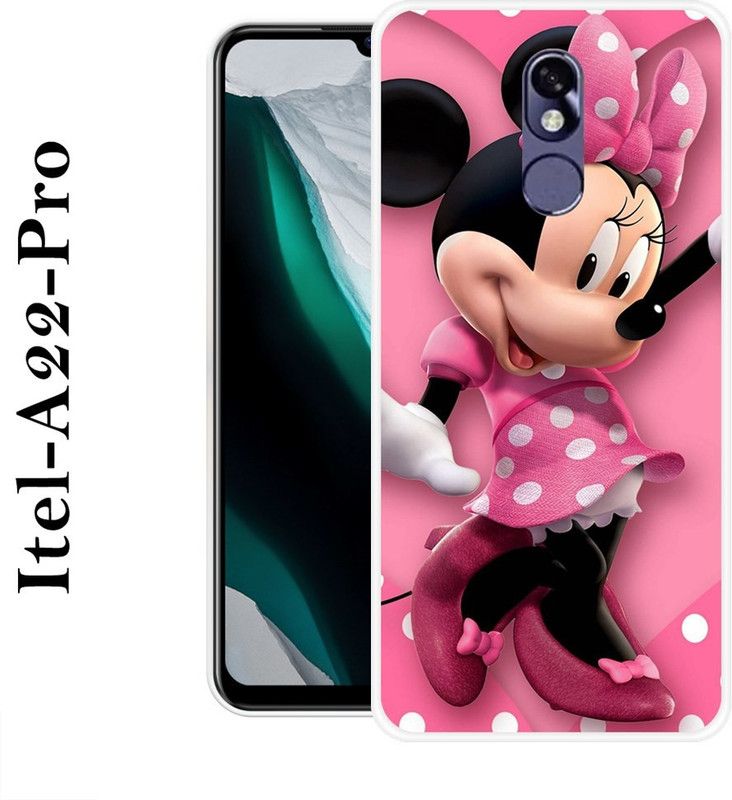 BAGRA Back Cover for Itel A22 Pro  (Pink, Black, Grip Case, Silicon)