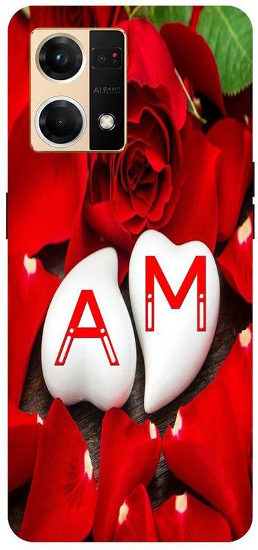 COVERJET Back Cover for OPPO F21 PRO- CPH2363-A- M- NAME- LETTER- LOVE- PATTERN  (Red, Hard Case, Pack of: 1)