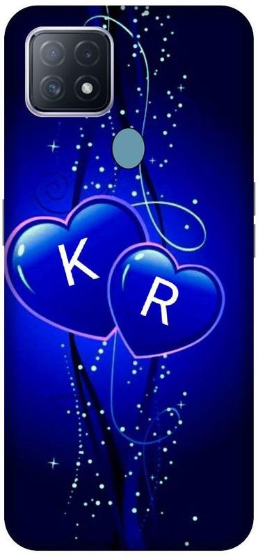 VS PRINT LINK Back Cover for OPPO A15s , CPH2179 ,KR, K LOVES R, KR NAME, KR Love Printed  (Blue, Hard Case, Pack of: 1)