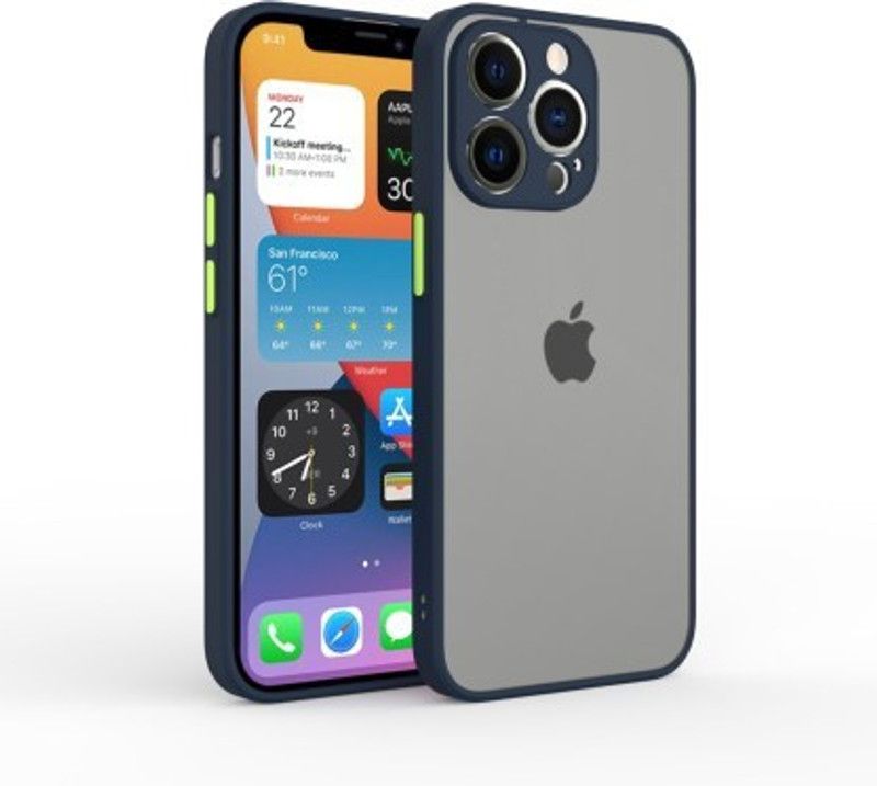 Cermarise Back Cover for Apple iPhone 13 Pro  (Blue, Camera Bump Protector, Pack of: 1)