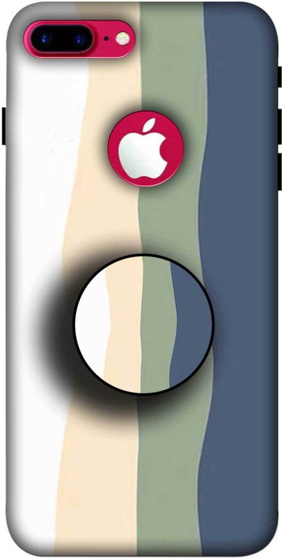 NDCOM Back Cover for iPhone 8 Plus Logo Cut Color Stripes Printed  (Multicolor, Hard Case, Pack of: 1)