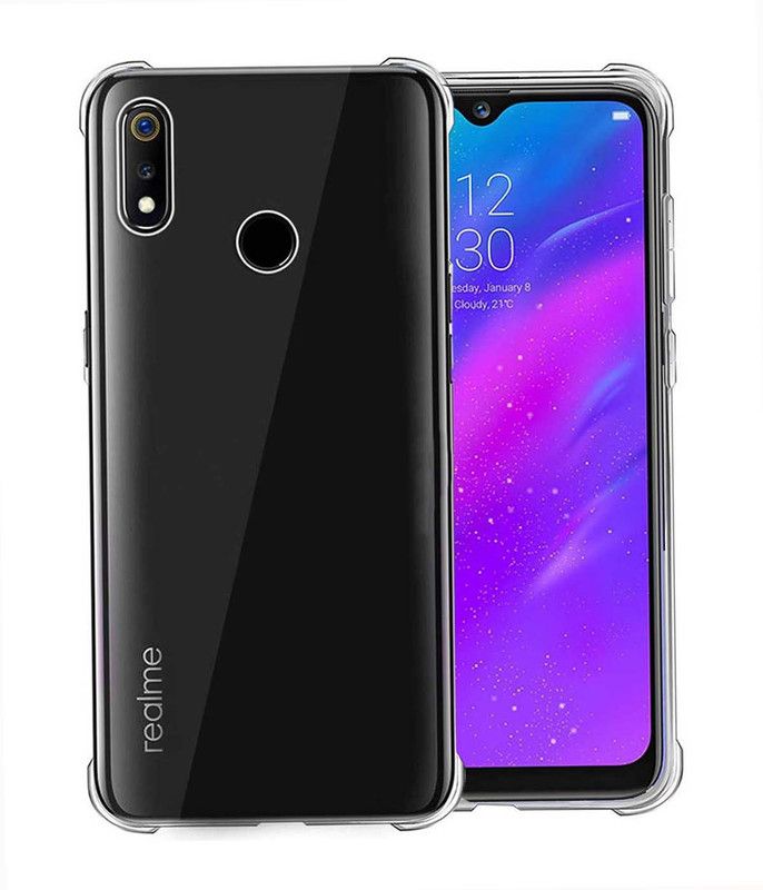 RRTBZ Back Cover for Realme 3 Pro  (Transparent, Shock Proof, Silicon, Pack of: 1)