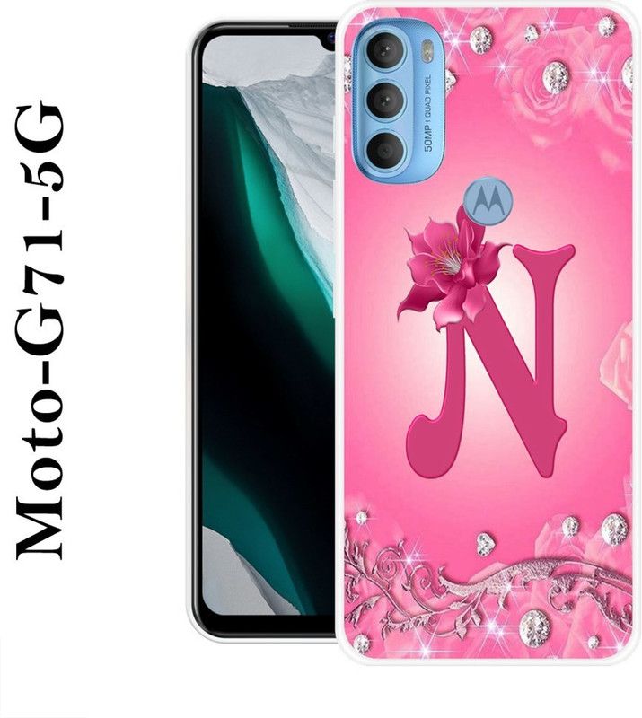 JATLAND Back Cover for Motorola Moto G71 5G  (Pink, White, Silicon)