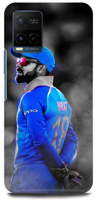 FIKORA Back Cover for Vivo Y21, V2149, VIRAT, KOHLI, INDIAN, PLAYER, RCB  (Blue, Hard Case, Pack of: 1)