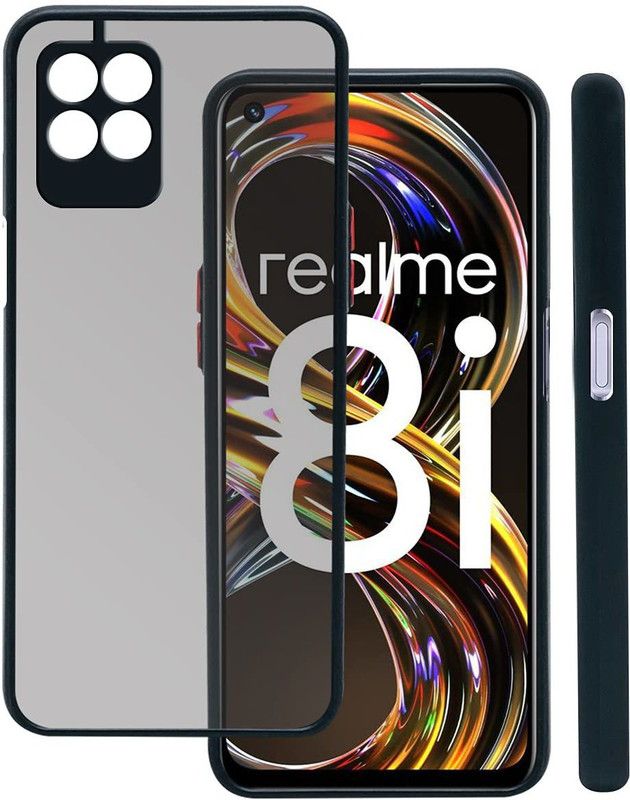 S-Softline Back Cover for Realme 8i  (Black, Pack of: 1)