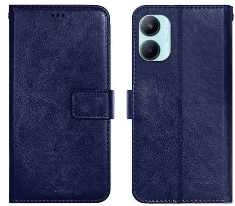 AmericHome Flip Cover for Realme C33, RMX3624  (Blue, Shock Proof, Pack of: 1)
