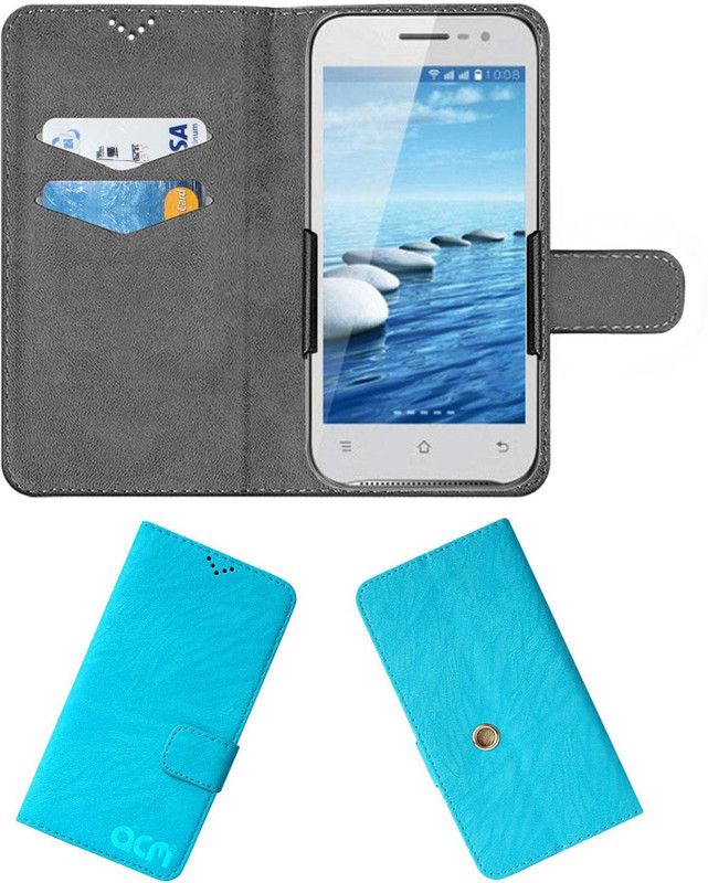 ACM Flip Cover for Spice Mi-505 Stellar Horizon Pro  (Blue, Cases with Holder, Pack of: 1)