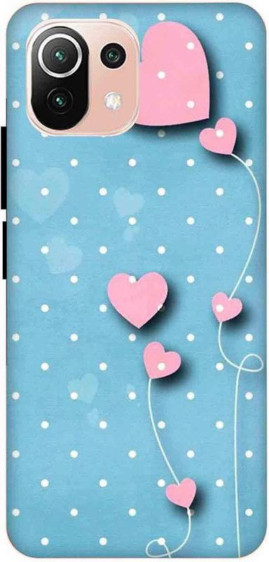 NDCOM Back Cover for Xiaomi 11 Lite NE 5G Cute Heart Printed  (Multicolor, Hard Case, Pack of: 1)