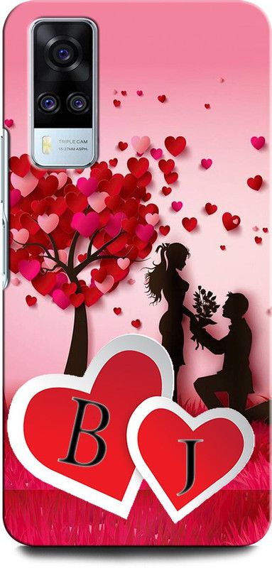 GRAFIQE Back Cover for VIVO Y31 BJ, B LOVE J, J LOVE B, B LETTER, J LETTER, BJ NAME  (Multicolor, Shock Proof, Pack of: 1)