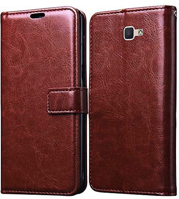 RGSG Book Cover for Samsung Galaxy J7 Prime  (Brown, Pack of: 1)