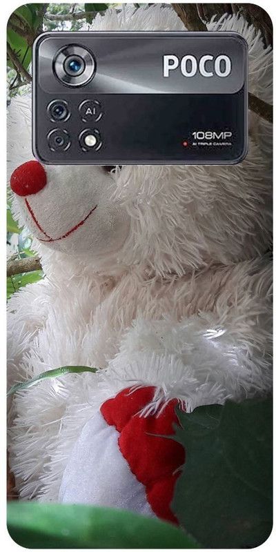 play fast Back Cover for POCO X4 Pro 5G, TEDDY, BEAR, CARTOON, ART, DOLL  (White, Hard Case, Pack of: 1)