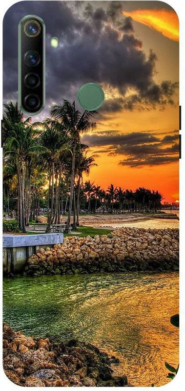 URCHIN Back Cover for Realme5i natural, tropical, trees, sky, beautiful sea, water  (Multicolor, Shock Proof, Pack of: 1)