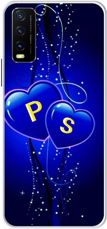VS PRINT LINK Back Cover for VIVO Y20A \ V2052 \ PS, P LOVES S, PS NAME, PS Love Printed  (Blue, Hard Case, Pack of: 1)