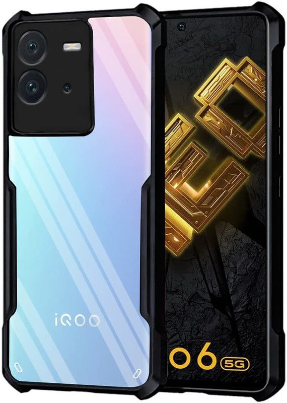 Juberous Back Cover for IQOO Neo 6, IQOO Neo 6 5G  (Black, Transparent, Shock Proof, Pack of: 1)