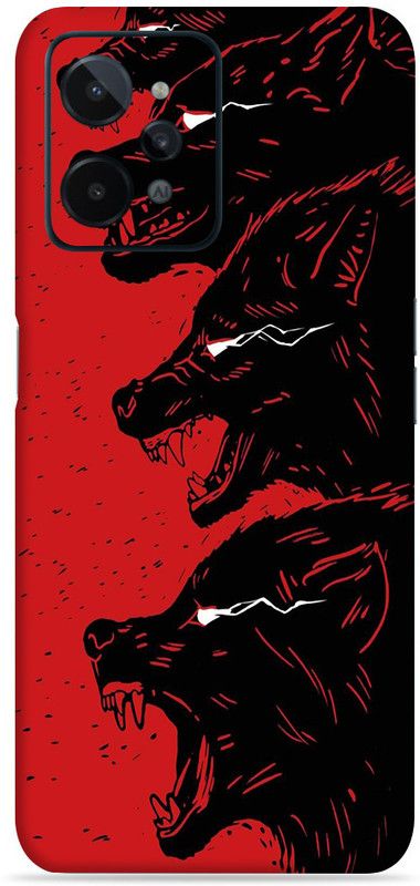 SkinoMania Realme-C31 Mobile Skin  (Multicolor Red-Wolf)