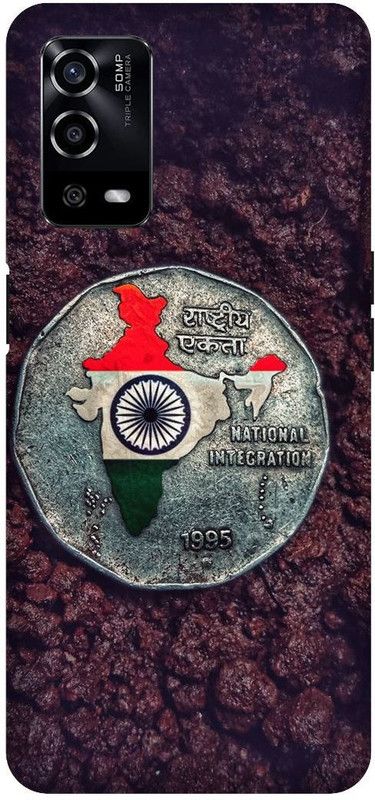 UMPRINT Back Cover for Oppo A55/CPH2325, Indain Coin India Printed Back Cover  (Multicolor, Hard Case, Pack of: 1)