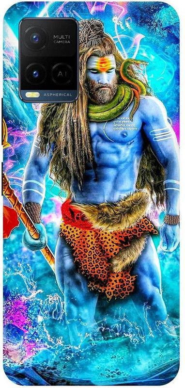THE NARAYANA COLLECTIONS Back Cover for VIVO Y33s-2109-AGHORI,MAHADEV,NEON,ANGRY,SHIV  (Multicolor, Hard Case, Pack of: 1)