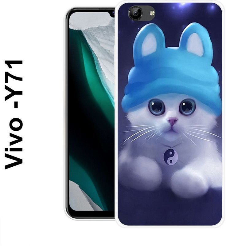 INDIALAND Back Cover for Vivo Y71, Vivo Y71i  (Blue, White, Grip Case, Silicon)