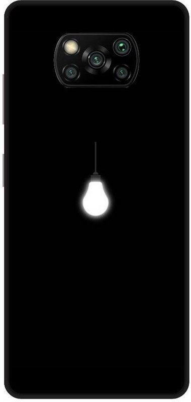 URCHIN Back Cover for Poco X3 Light bulb, light, idea, bulb, black, awesome  (Multicolor, Shock Proof, Pack of: 1)