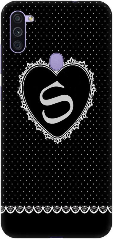COBIERTAS Back Cover for Samsung Galaxy M11  (Black, White, Hard Case, Pack of: 1)