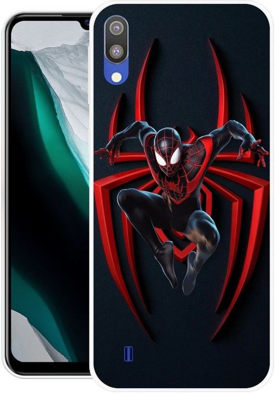 NEVYZAP Back Cover for Samsung Galaxy M01  (Black, Red, Grip Case, Silicon, Pack of: 1)