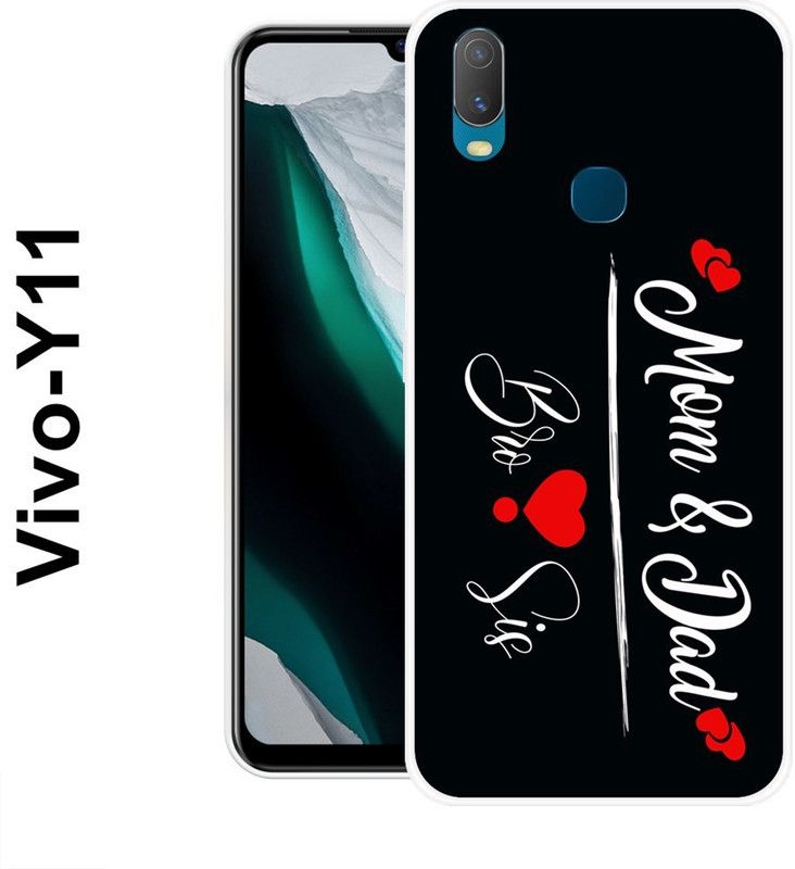 KUDI Back Cover for Vivo Y11  (Black, White, Grip Case, Silicon)