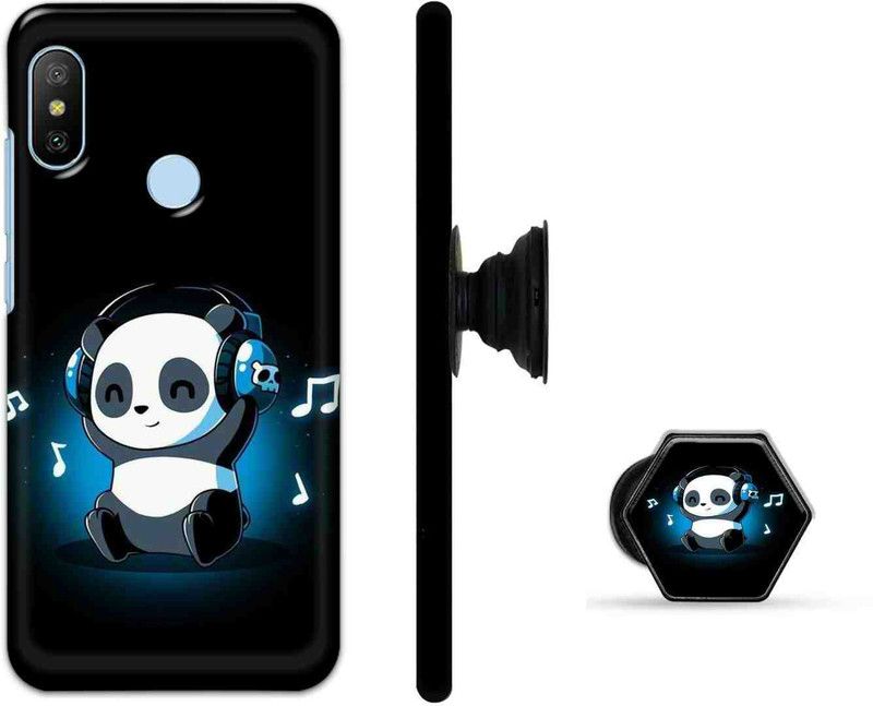 PRINTEDGE Back Cover for Mi A2  (Black, Blue, Cases with Holder, Pack of: 2)