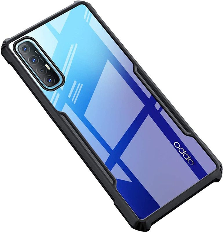 Mobilive Back Cover for Reno 3 Pro Shockproof Eagle Bumper Protective Back Cover  (Black, Shock Proof, Pack of: 1)