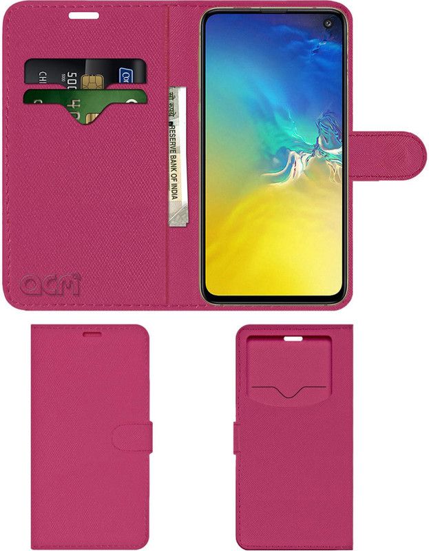 ACM Flip Cover for Samsung Galaxy S10e  (Pink, Cases with Holder, Pack of: 1)