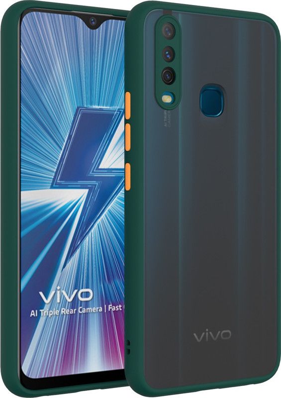 Infigo Back Cover for Vivo U10  (Green, Camera Bump Protector)
