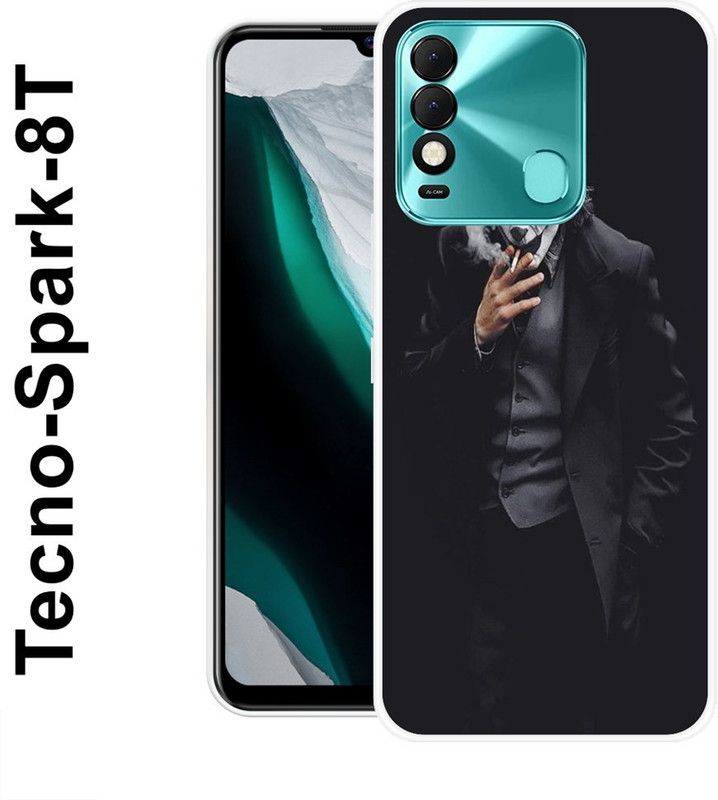 REALKING Back Cover for Tecno Spark 8T  (Black, Grey, Silicon)