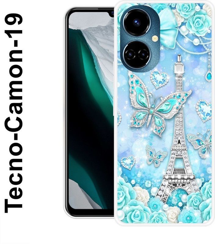 KLC Back Cover for Tecno Camon 19  (Blue, Silver, Grip Case, Silicon)