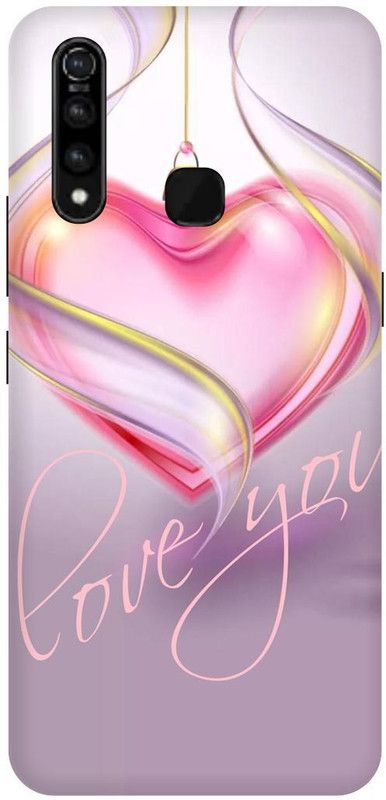 THESTONEWELL Back Cover for VIVO Z1 PRO LOVE YOU PINK DIL HART  (Multicolor, Waterproof, Pack of: 1)