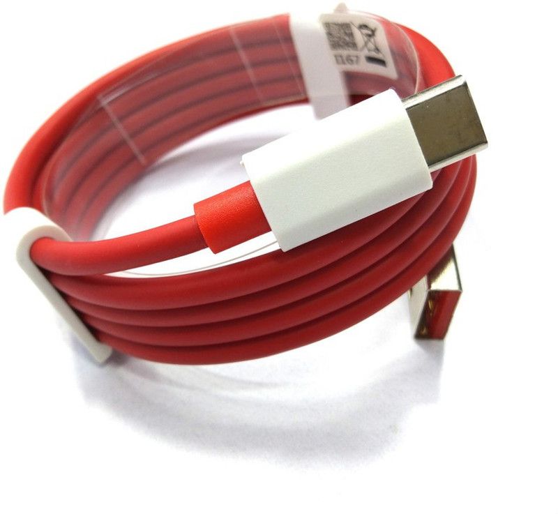 SAIQA USB Type C Cable 6.5 A 1.00375999999995 m Copper Braiding Mi 65w type c cable  (Compatible with 50W/5A FAST CHARGING CABLE TYPE C FOR REALME 50A / 10 / 20 / 30 / 30 PRO, Red, One Cable)