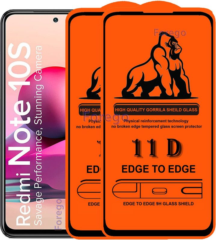 Forego Edge To Edge Tempered Glass for Mi Note 10s  (Pack of 2)