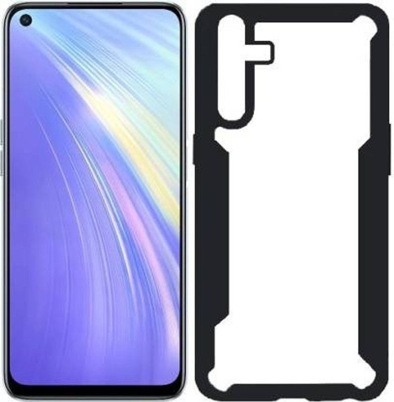 kursa hub Bumper Case for Realme 6, Realme 6i  (Black, Transparent, Shock Proof, Pack of: 1)