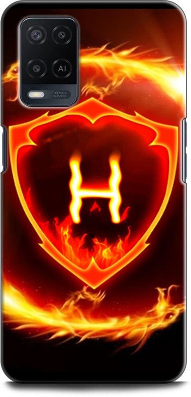 INDICRAFT Back Cover for OPPO A54, CPH2239 H, H LETTER, FIRE, H NAME, H ALPHABET  (Multicolor, Dual Protection, Pack of: 1)