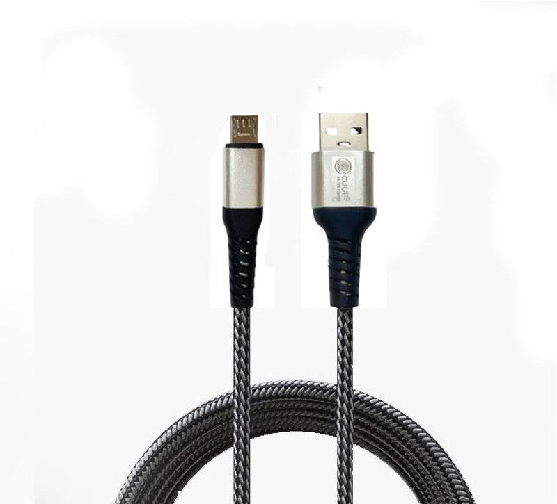 Cult Micro USB Cable 3.4 A 1 m Cloth Braided TOP SELLING cable fast charging and data transfer 420 mbps  (Compatible with Android, Mobile, Camera, Computer, Laptop, Headphone, Gaming, Black, One Cable)
