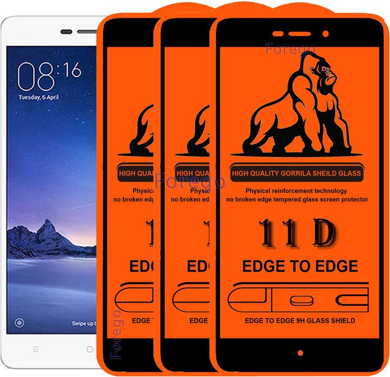 Forego Edge To Edge Tempered Glass for Mi 3s  (Pack of 3)