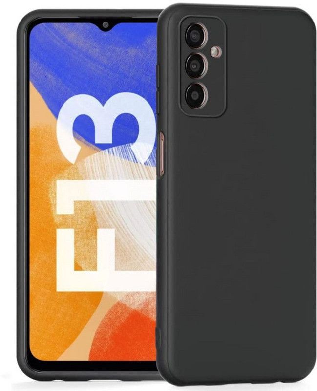 S-Hardline Back Cover for Samsung Galaxy F13, inner Soft Microfiber Cloth Cushion Lining HD Clear Flexible Case  (Black)