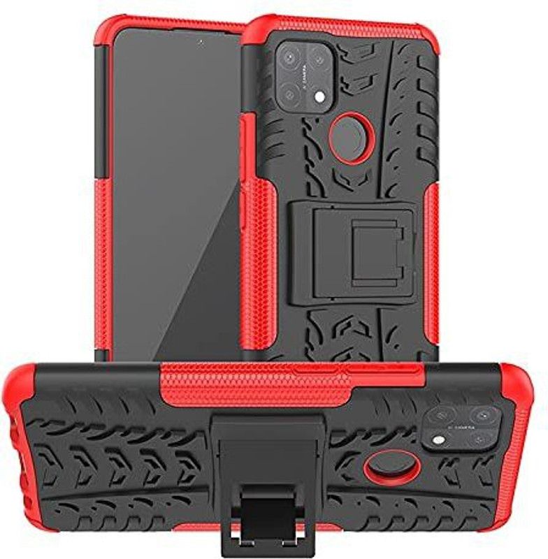 Tremolite Back Cover for Oppo A15  (Red, Black, Pack of: 1)