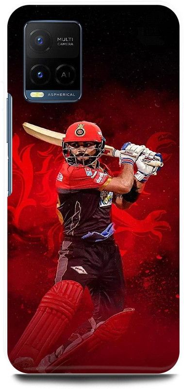play fast Back Cover for Vivo Y33s, V2109 VIRAT, KOHLI, INDIAN, PLAYER, CRICKETER, RCB  (Red, Hard Case, Pack of: 1)