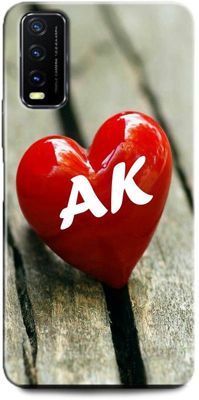 INDICRAFT Back Cover for Vivo Y12G, V2068 A K, A LOVES K, NAME, LETTER, ALPHABET, AK LOVE, HART, BLUE  (Multicolor, Dual Protection)